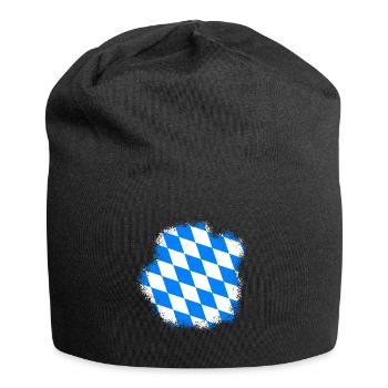 Bayern Flagge Used Look Bayerische Fahne Vintage - Jersey-Beanie - Schwarz - Vorne