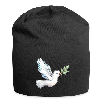 Friedenstaube Frieden Freiheit Nie wieder Krieg - Jersey-Beanie - Schwarz - Vorne