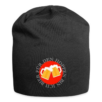 Für den Hopfen bin ich Bier Feiern Party Spruch - Jersey-Beanie - Schwarz - Vorne