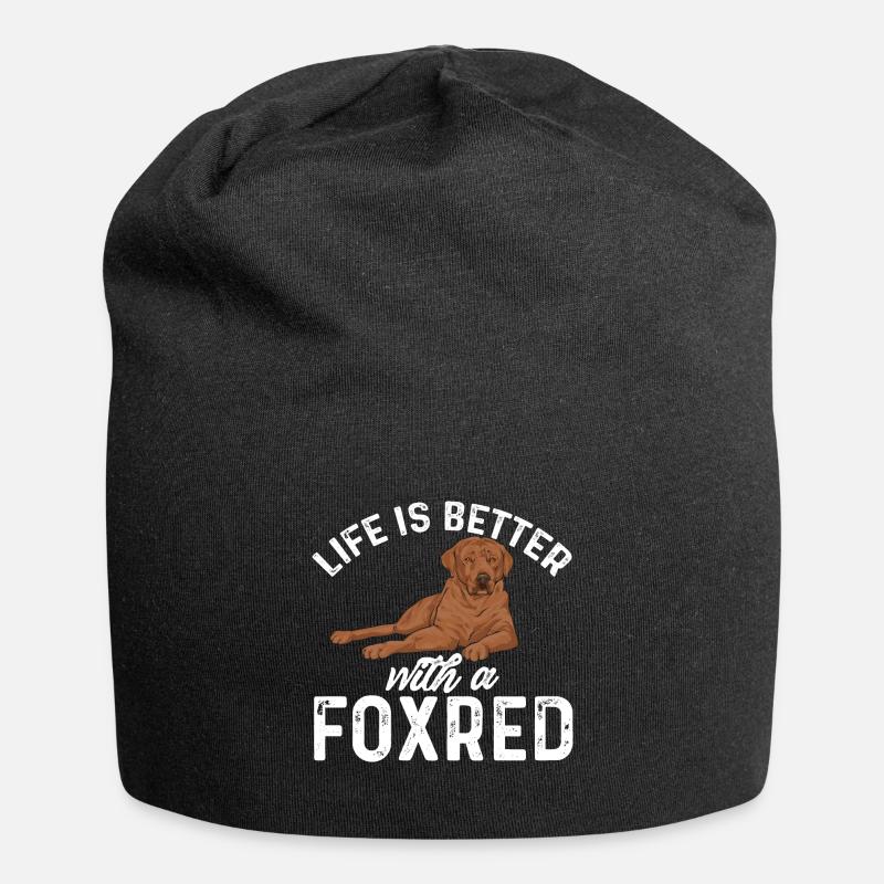 Foxred Labrador Fuchsroter Labrador Retriever - Jersey-Beanie - Schwarz