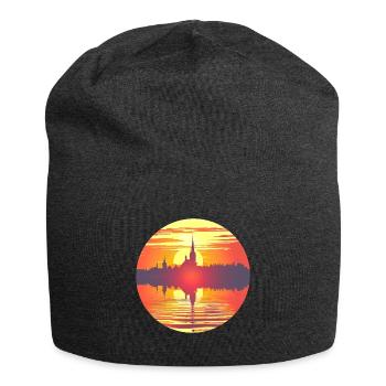 Flensburg Skyline - Jersey-Beanie - Anthrazit - Vorne