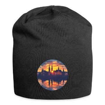 Freiburg Skyline - Jersey Beanie - black - Front