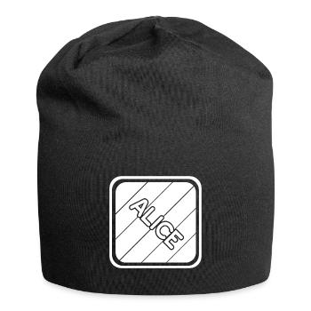 Alice als Mädchenname - Jersey-Beanie - Schwarz - Vorne