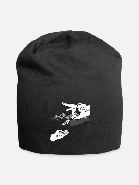 Gott Religion Glaube Leben Retten Hand Geschenk - Jersey-Beanie - Schwarz