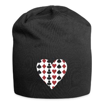 Jeu de cartes Poker Heart - Bonnet en jersey - noir - Devant