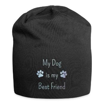 My Dog is my Best Friend Dog Lover - Jersey Beanie - black - Front