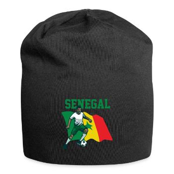 Senegal Afrika Geschenkidee - Jersey-Beanie - Schwarz - Vorne