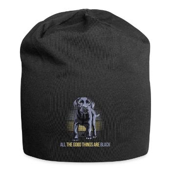 dog black labrador dog breeding black labrador - Jersey Beanie - black - Front