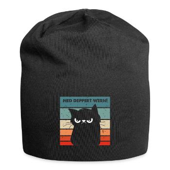 Ned deppert werden Dialekt lustige Katze - Jersey-Beanie - Schwarz - Vorne
