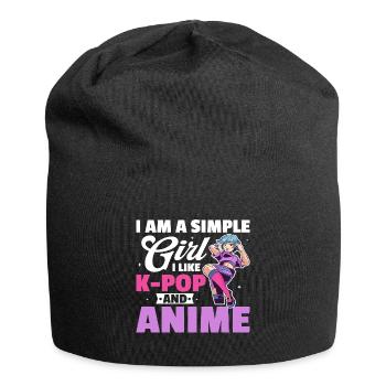 I Am A Simple Girl I Like K-Pop And Anime - Jersey-Beanie - Schwarz - Vorne