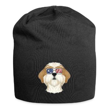 Shih Tzu USA Sunglasses I American Flag Shih Tzu - Jersey Beanie - black - Front