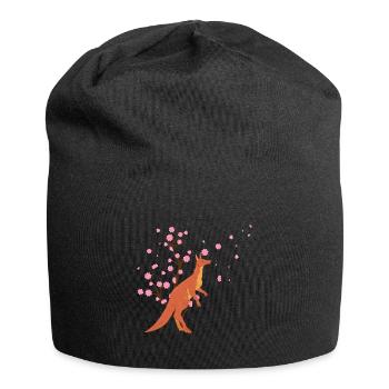 Cherry Blossom Kangaroo Japanese Sakura Flower - Jersey Beanie - black - Front