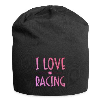 Ich liebe Rennen - Jersey-Beanie - Schwarz - Vorne