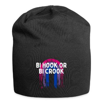 Bi Hook or Bi Crook Bisexual LGBTQ Bi Pride LGBT - Jersey Beanie - black - Front