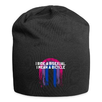 I Ride a Bisexual Bicycle Bi Pun Bi Pride Joke - Jersey Beanie - black - Front
