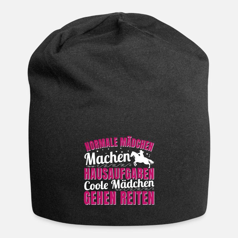 Reiterin Pferdemädchen Pferde - Jersey-Beanie - Schwarz