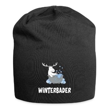 Winterbader eisschwimmen Eisbad Eisbader - Jersey-Beanie - Schwarz - Vorne