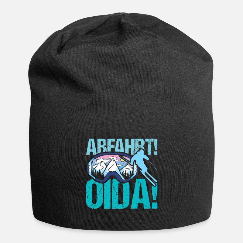 Abfahrt Ski - Jersey-Beanie - Schwarz