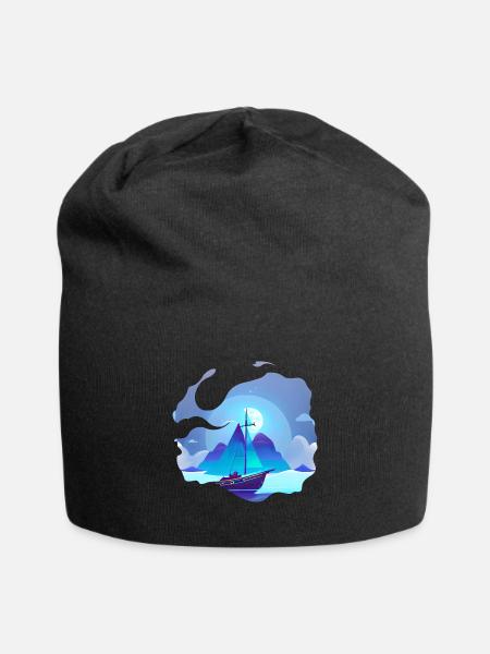 Segeln segler Segelboot - Jersey-Beanie - Schwarz