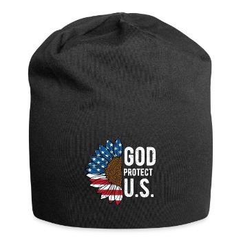 God Protect US 4th of July Independence Fourth of - Jersey Beanie - black - Front