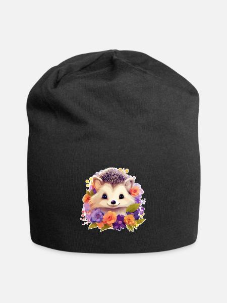 Süßer Igel - Jersey-Beanie - Schwarz