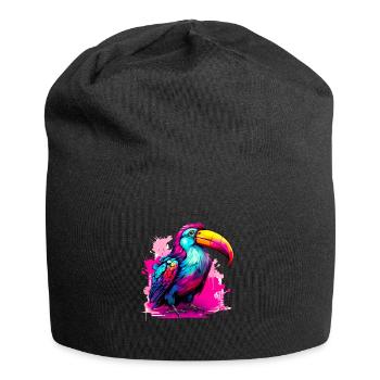 Synthwave Toucan - Bonnet en jersey - noir - Devant