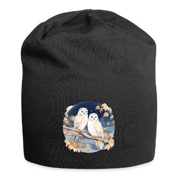 Schleiereule Eulen für einen Eulen Fan - Jersey-Beanie - Schwarz - Vorne