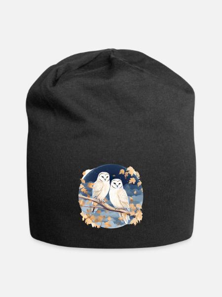 Schleiereule Eulen für einen Eulen Fan - Jersey-Beanie - Schwarz