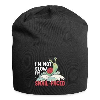 Snail lovers don't slow down snail owners - Jersey Beanie - black - Front