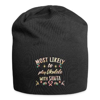 most likely to play ukulele with santa - Jersey-Beanie - Schwarz - Vorne