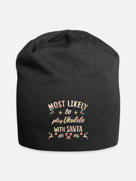 most likely to play ukulele with santa - Jersey-Beanie - Schwarz