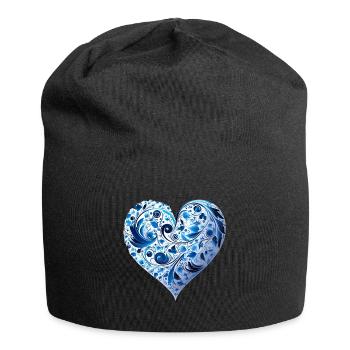 Kunst Herz Liebe Liebesbeweis Gefühle - Jersey-Beanie - Schwarz - Vorne