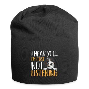 Bernedoodle Dog - Jersey Beanie - black - Front