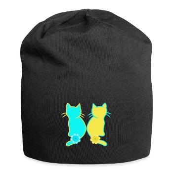 Chat domestique chats chat animaux Ukraine - Bonnet en jersey - noir - Devant
