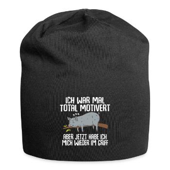 Avant, j’étais totalement motivé - Bonnet en jersey - noir - Devant