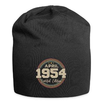 April 1954 Retro April 1954 Geburtstagsgeschenk - Jersey-Beanie - Schwarz - Vorne