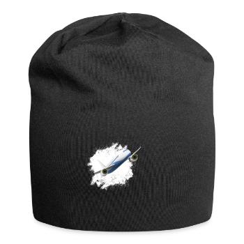 Airplane Tshirt Men's Helicopter Pilot Airplane - Jersey Beanie - black - Front