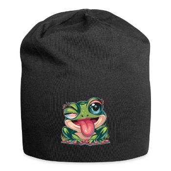 Ästhetischer Frosch Frösche für einen Frosch - Jersey-Beanie - Schwarz - Vorne