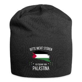 Bitte Nicht Stören Ich Träume Von Palästina - Jersey-Beanie - Schwarz - Vorne