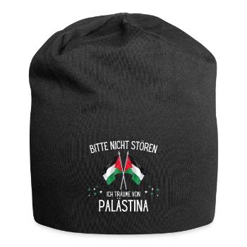 Bitte Nicht Stören Ich Träume Von Palästina - Jersey-Beanie - Schwarz - Vorne