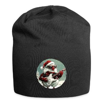 Guitare Rocker de Noël - Bonnet en jersey - noir - Devant