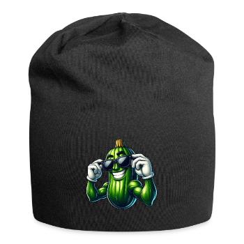Cool Cucumber Pickle Vegetables Cartoon - Jersey Beanie - black - Front