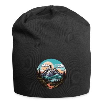 Paysage de montagnes - Bonnet en jersey - noir - Devant