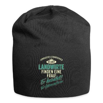 JGA Team - Landwirt - finden eine Frau - heiratet - Jersey-Beanie - Schwarz - Vorne