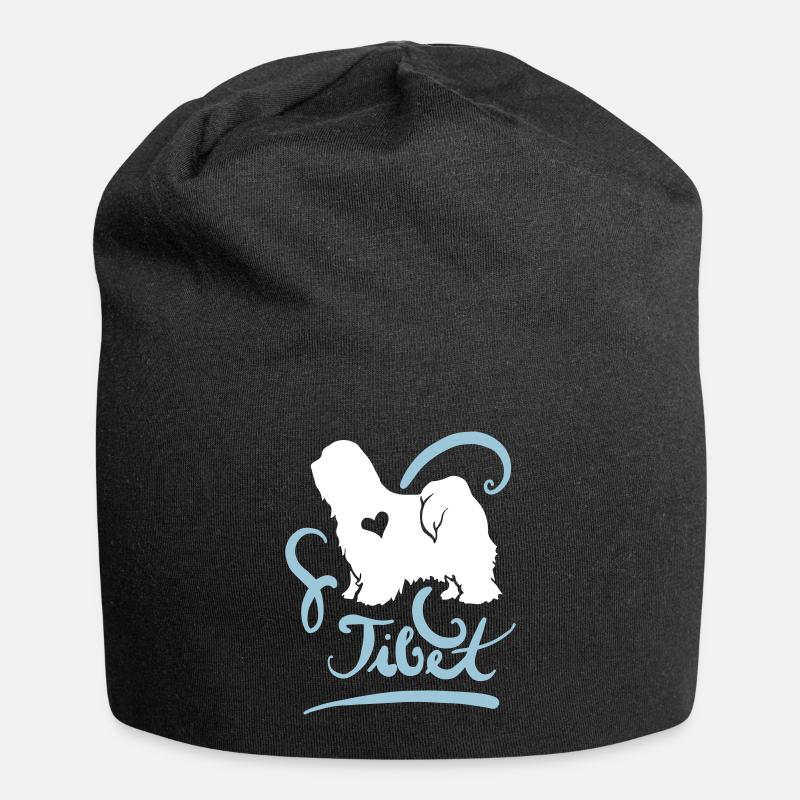 Tibet Terrier ornamental - Jersey-Beanie - Schwarz