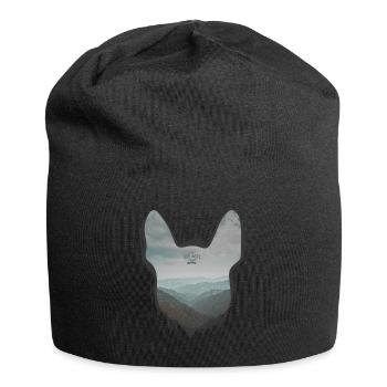 Bully Hills - Französische Bulldogge Silhouette - Jersey-Beanie - Schwarz - Vorne