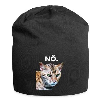 NÖ. Grummelige Katze Schlechte Laune - Jersey-Beanie - Schwarz - Vorne