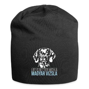LIFE IS BETTER WITH A MAGYAR VIZSLA - Jersey Beanie - black - Front
