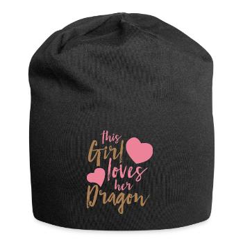 Fantasy / Dragons: This Girl Loves Her Dragon - Jersey Beanie - black - Front