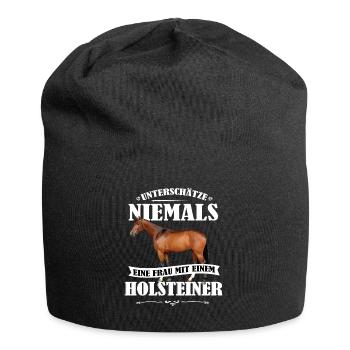 Holsteiner Pferde Shirt-UNF - Jersey-Beanie - Schwarz - Vorne